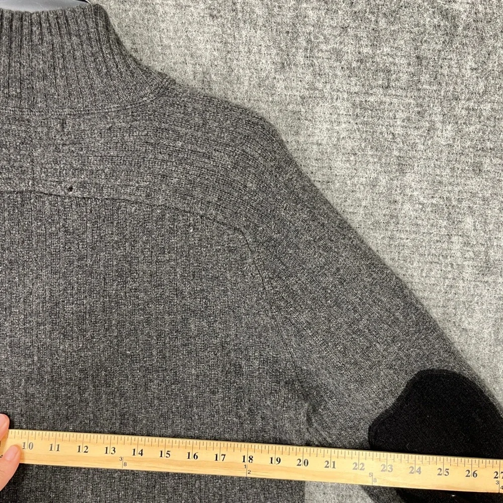 Vintage Banana Republic Lambswool Cashmere Sweater Mens L Gray Elbow Patch Y2K‎
